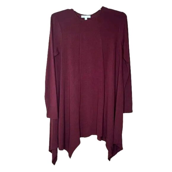 She + Sky Dresses & Skirts - ❤️ 🆕 SHE + SKY MAROON LONG SLEEVE TUNIC DRESS SIZE SMALL